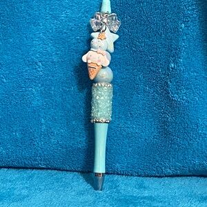 Cute Blue Ice Cream Pen with Charms
